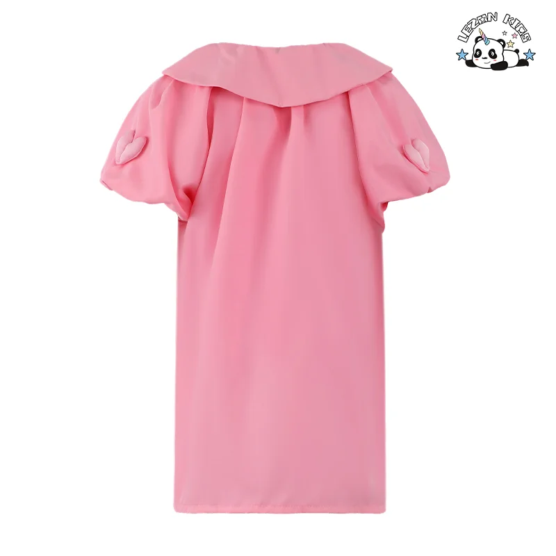 LEZONKIDS - Customizable New Cute Summer Dress Girls Children's Short Sleeve Cartoon Cinnamoroll O-Neck Dress